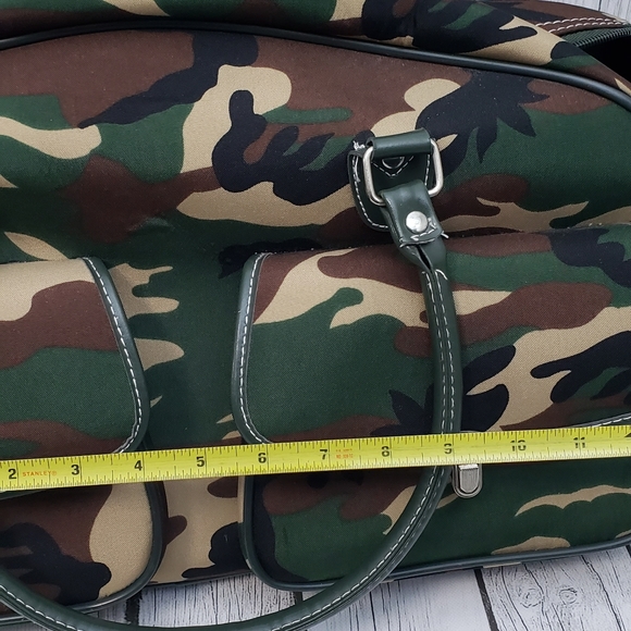Large Capacity Carry-On Rolling Duffel Bag - Green Camo - Picture 12 of 13
